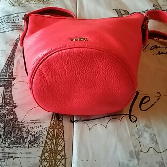 Coach Bags Coach Neon Pink Leather Shoulder Bag Poshmark